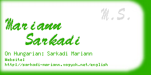 mariann sarkadi business card